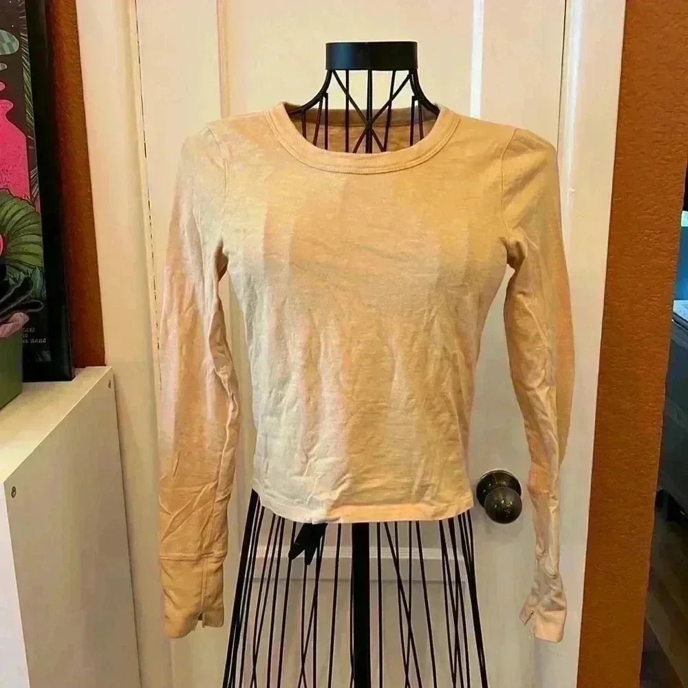 Aerie Cropped Long Sleeve Tee-Sz XS